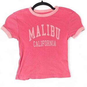 Pink Social Culture Malibu California Baby Tee